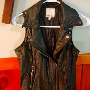 Vegan leather biker vest